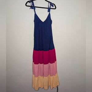 Old Navy Blue and Pink Tiered Sundress